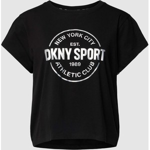 Czarny t-shirt DKNY z bawełny