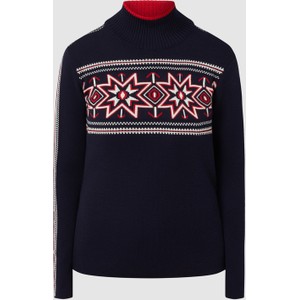 Granatowy sweter Dale of Norway z wełny w stylu skandynawskim