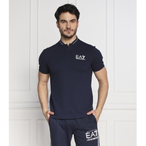 Granatowy t-shirt Emporio Armani z bawełny w stylu casual