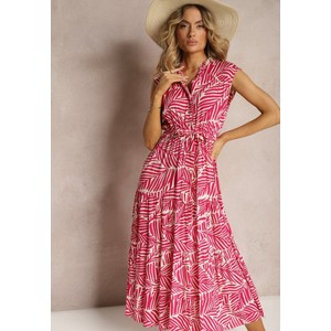 Różowa sukienka Renee rozkloszowana maxi