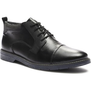 Czarne buty zimowe Rieker sznurowane w stylu casual