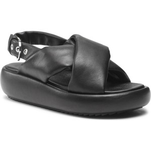 Czarne sandały Inuikii na platformie w stylu casual z klamrami