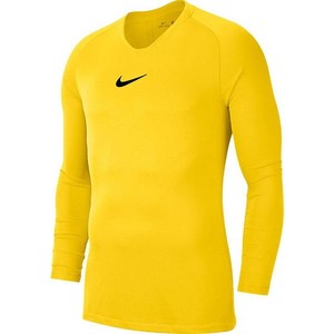Żółty t-shirt Nike z długim rękawem w sportowym stylu