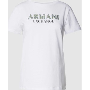 T-shirt Armani Exchange w młodzieżowym stylu z bawełny z krótkim rękawem