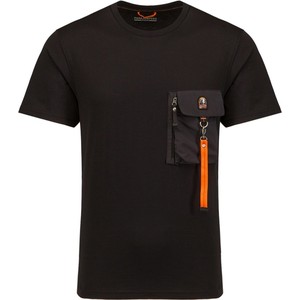 Czarny t-shirt Parajumpers z krótkim rękawem w stylu casual z tkaniny