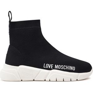 Czarne buty sportowe Love Moschino w młodzieżowym stylu na platformie