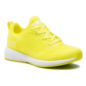 Żółte buty sportowe Skechers sznurowane z płaską podeszwą