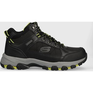 Czarne buty trekkingowe Skechers sznurowane