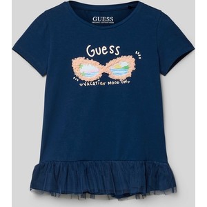 Bluzka dziecięca Guess z tiulu z krótkim rękawem dla dziewczynek
