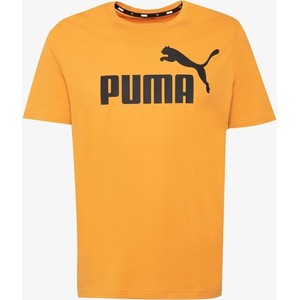 Żółty t-shirt Puma z krótkim rękawem w sportowym stylu