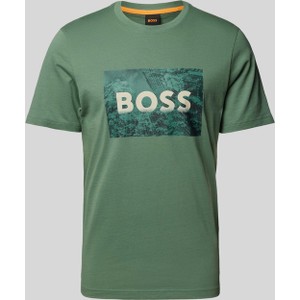 Zielony t-shirt Hugo Boss z bawełny w młodzieżowym stylu