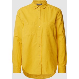 Żółta koszula Montego w stylu casual z długim rękawem