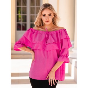 Różowa bluzka Edoti w stylu casual