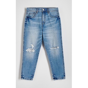 Niebieskie jeansy Reserved z bawełny w street stylu