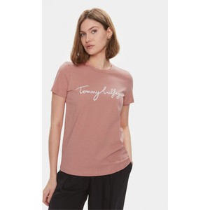 Różowy t-shirt Tommy Hilfiger