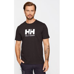 Czarny t-shirt Helly Hansen z krótkim rękawem w młodzieżowym stylu