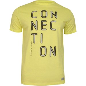 Żółty t-shirt Just yuppi z krótkim rękawem z nadrukiem