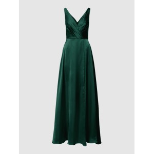 Zielona sukienka Luxuar Fashion na ramiączkach kopertowa