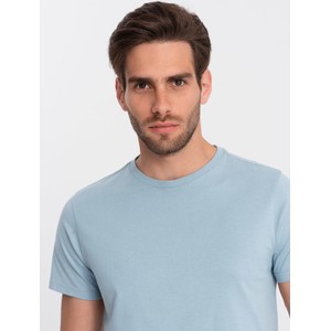 Niebieski t-shirt Ombre w stylu casual z bawełny
