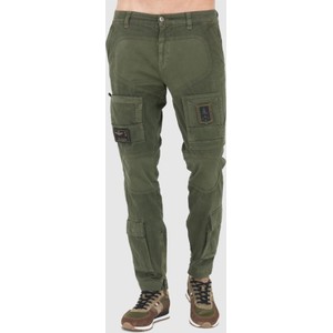 Zielone spodnie Aeronautica Militare z bawełny