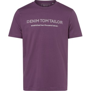 T-shirt Tom Tailor Denim z nadrukiem z bawełny w młodzieżowym stylu