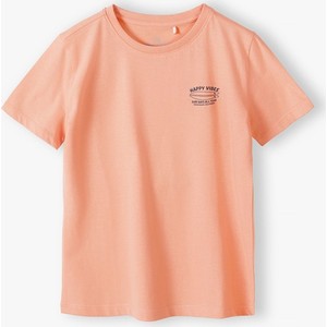 Pomarańczowa koszulka dziecięca Lincoln & Sharks By 5.10.15. z bawełny