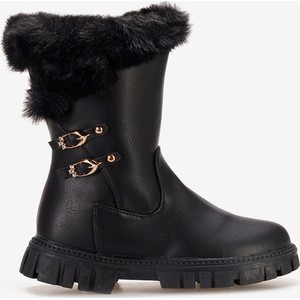 Czarne buty dziecięce zimowe Zapatos dla dziewczynek
