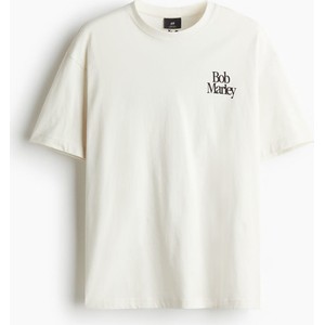 T-shirt H & M w stylu casual z okrągłym dekoltem z krótkim rękawem