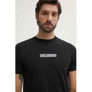 Czarny t-shirt Karl Lagerfeld z nadrukiem