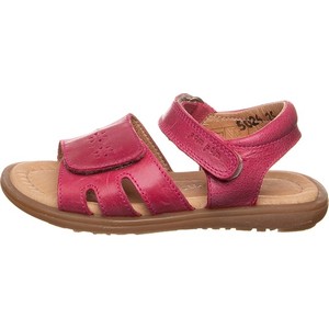 Różowe buty dziecięce letnie Pom Pom ze skóry dla dziewczynek na rzepy