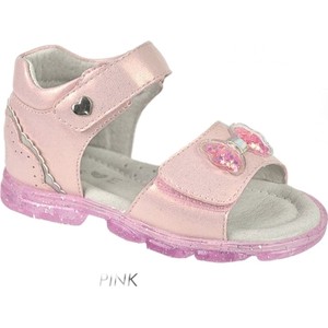 Różowe buty dziecięce letnie EVENTO ze skóry dla dziewczynek