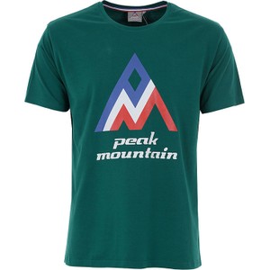 T-shirt Peak Mountain z bawełny z krótkim rękawem w młodzieżowym stylu