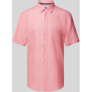 Różowa koszula Christian Berg w stylu casual z krótkim rękawem