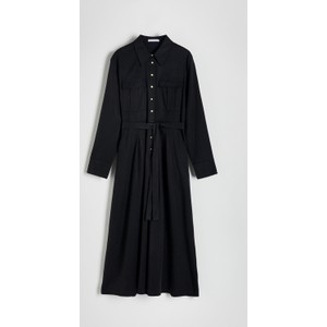 Czarna sukienka Reserved koszulowa