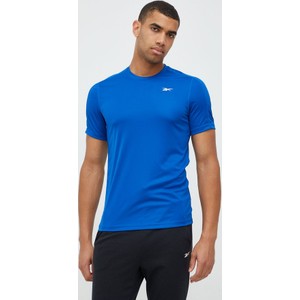 Niebieski t-shirt Reebok z krótkim rękawem