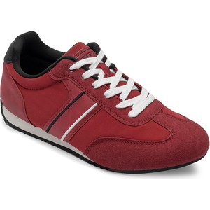 Czerwone buty sportowe Lanetti sznurowane