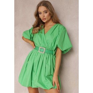 Zielona sukienka Renee mini w stylu casual kopertowa
