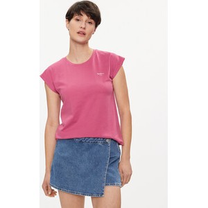 Różowy t-shirt Pepe Jeans