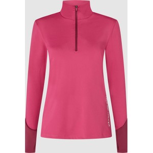 Różowa bluzka Thejoggconcept z długim rękawem w stylu casual z golfem