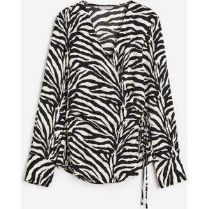 Bluzka H & M w stylu casual z dekoltem w kształcie litery v z tkaniny