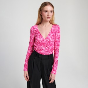 Różowa bluzka Sinsay w stylu casual