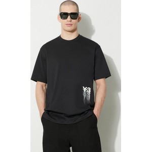Czarny t-shirt Y-3 w stylu casual z nadrukiem
