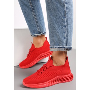 Czerwone buty sportowe Renee w sportowym stylu sznurowane