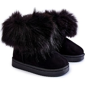 Czarne buty dziecięce zimowe Fr1 dla dziewczynek