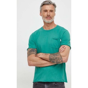 Zielony t-shirt Pepe Jeans z bawełny z krótkim rękawem
