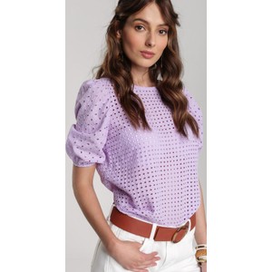 Fioletowa bluzka Renee z krótkim rękawem w stylu casual