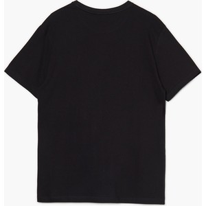 Czarny t-shirt Cropp z dzianiny z krótkim rękawem z nadrukiem