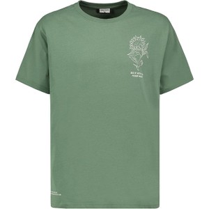 Zielony t-shirt Stitch&Soul z krótkim rękawem w młodzieżowym stylu z bawełny