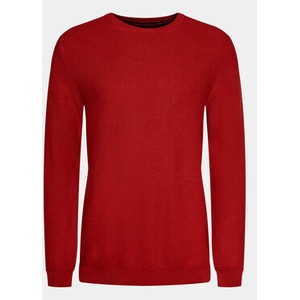 Czerwony sweter Pierre Cardin z okrągłym dekoltem