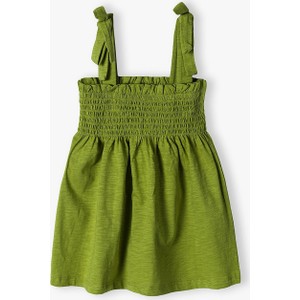 Zielona bluzka dziecięca Lincoln & Sharks By 5.10.15. dla dziewczynek bez rękawów